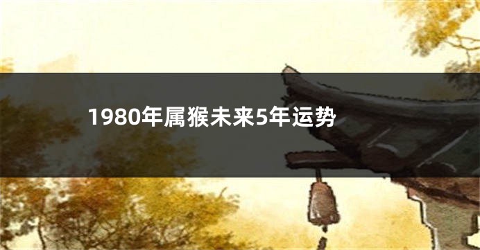 1980年属猴未来5年运势