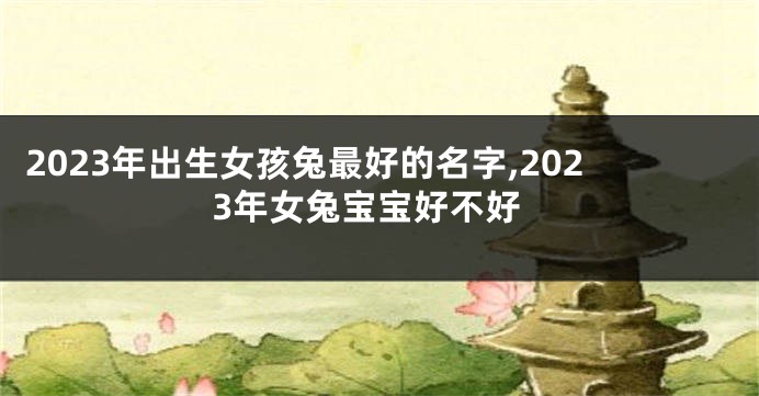 2023年出生女孩兔最好的名字,2023年女兔宝宝好不好