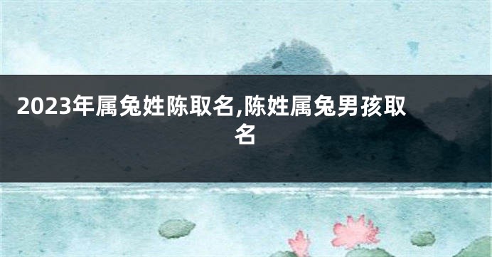 2023年属兔姓陈取名,陈姓属兔男孩取名