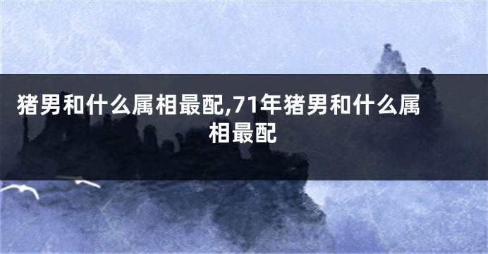 猪男和什么属相最配,71年猪男和什么属相最配