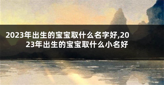 2023年出生的宝宝取什么名字好,2023年出生的宝宝取什么小名好