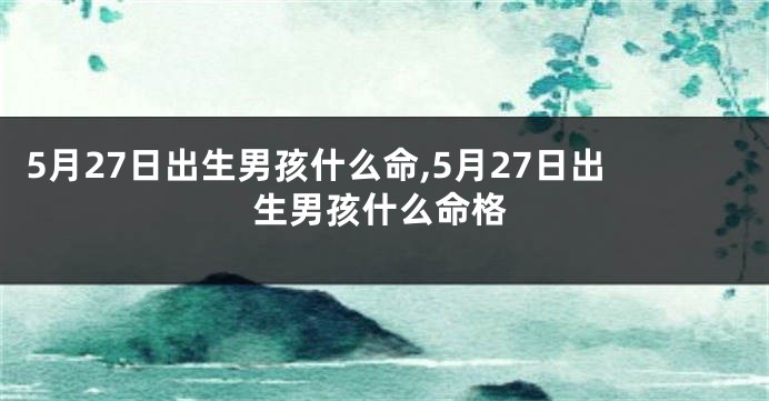 5月27日出生男孩什么命,5月27日出生男孩什么命格