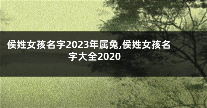 侯姓女孩名字2023年属兔,侯姓女孩名字大全2020