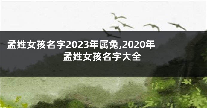 孟姓女孩名字2023年属兔,2020年孟姓女孩名字大全
