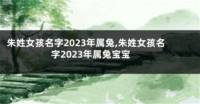 朱姓女孩名字2023年属兔,朱姓女孩名字2023年属兔宝宝
