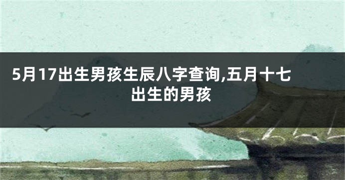5月17出生男孩生辰八字查询,五月十七出生的男孩
