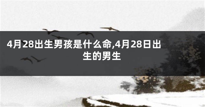 4月28出生男孩是什么命,4月28日出生的男生