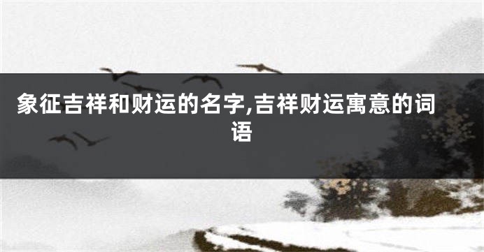 象征吉祥和财运的名字,吉祥财运寓意的词语