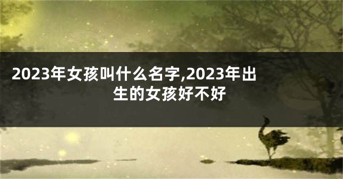 2023年女孩叫什么名字,2023年出生的女孩好不好