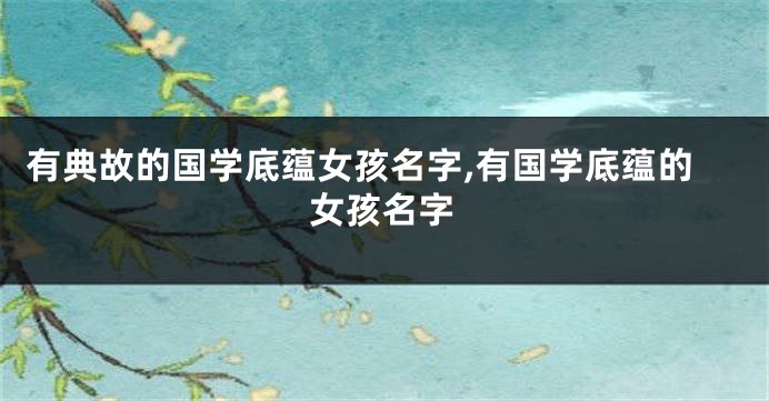 有典故的国学底蕴女孩名字,有国学底蕴的女孩名字