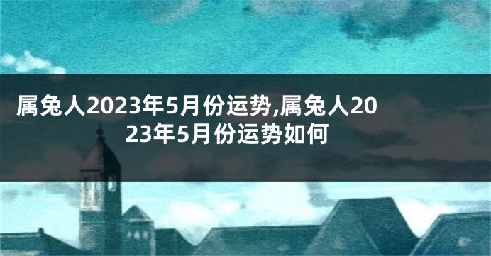 属兔人2023年5月份运势,属兔人2023年5月份运势如何