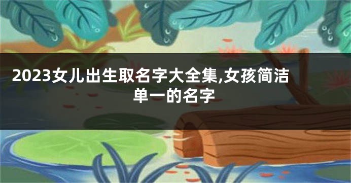 2023女儿出生取名字大全集,女孩简洁单一的名字