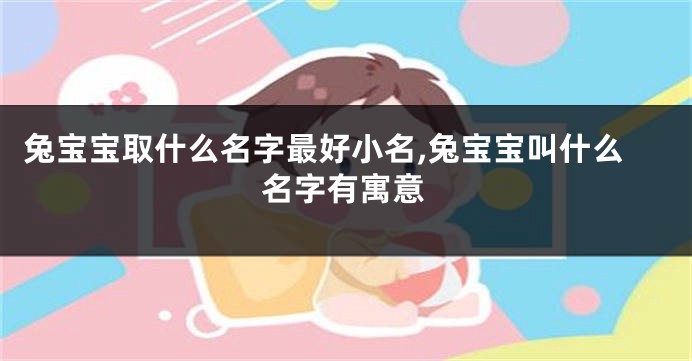 兔宝宝取什么名字最好小名,兔宝宝叫什么名字有寓意
