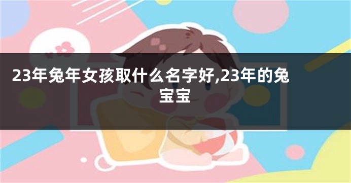 23年兔年女孩取什么名字好,23年的兔宝宝