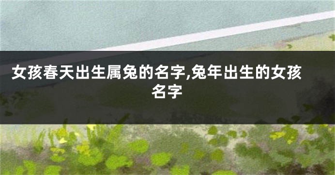 女孩春天出生属兔的名字,兔年出生的女孩名字