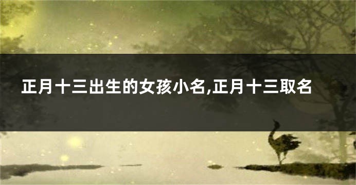 正月十三出生的女孩小名,正月十三取名