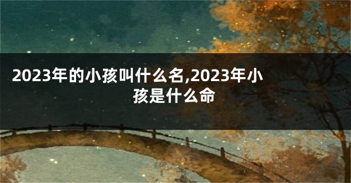 2023年的小孩叫什么名,2023年小孩是什么命