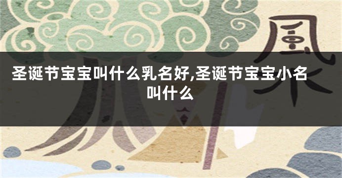 圣诞节宝宝叫什么乳名好,圣诞节宝宝小名叫什么