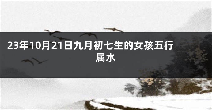23年10月21日九月初七生的女孩五行属水