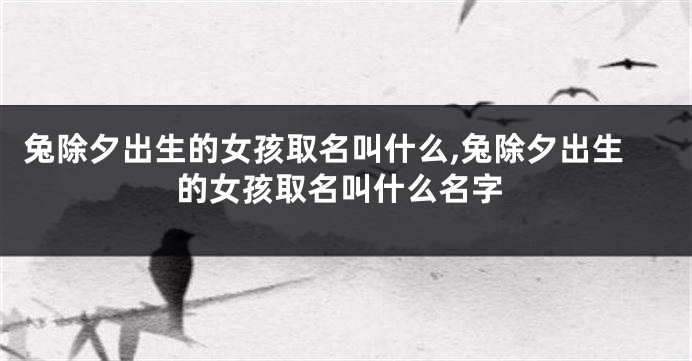 兔除夕出生的女孩取名叫什么,兔除夕出生的女孩取名叫什么名字