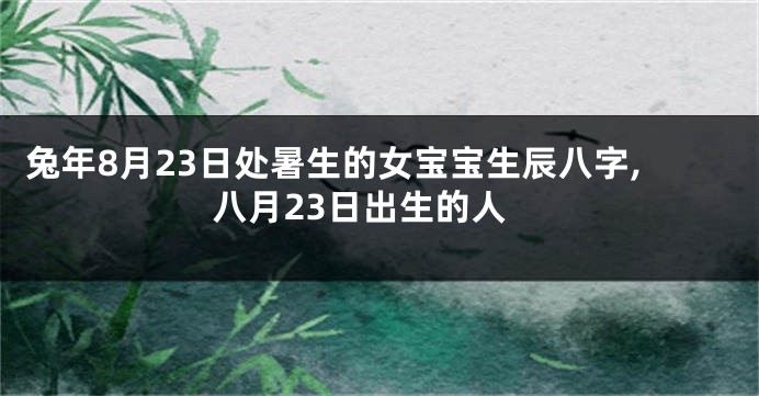 兔年8月23日处暑生的女宝宝生辰八字,八月23日出生的人