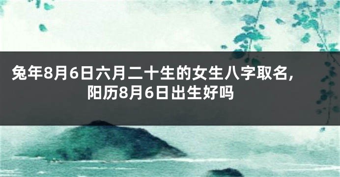 兔年8月6日六月二十生的女生八字取名,阳历8月6日出生好吗
