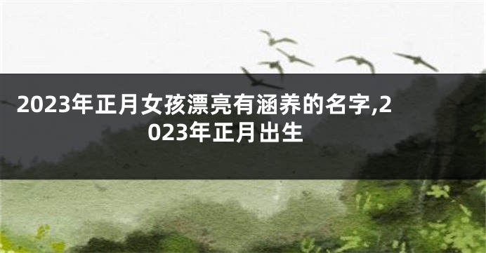 2023年正月女孩漂亮有涵养的名字,2023年正月出生