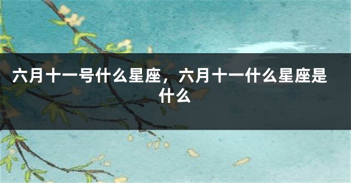 六月十一号什么星座,六月十一什么星座是什么