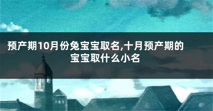 预产期10月份兔宝宝取名,十月预产期的宝宝取什么小名