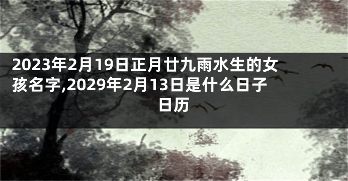 2023年2月19日正月廿九雨水生的女孩名字,2029年2月13日是什么日子日历