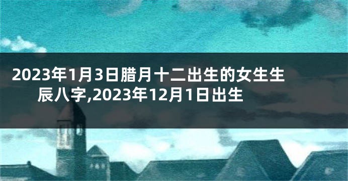 2023年1月3日腊月十二出生的女生生辰八字,2023年12月1日出生