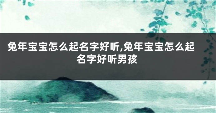 兔年宝宝怎么起名字好听,兔年宝宝怎么起名字好听男孩