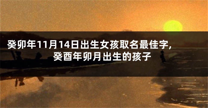 癸卯年11月14日出生女孩取名最佳字,癸酉年卯月出生的孩子