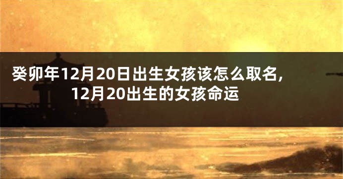 癸卯年12月20日出生女孩该怎么取名,12月20出生的女孩命运