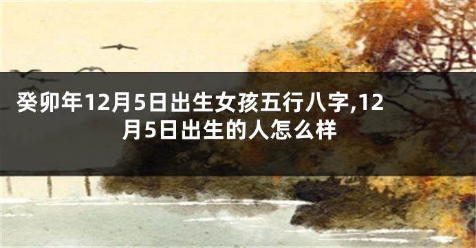 癸卯年12月5日出生女孩五行八字,12月5日出生的人怎么样