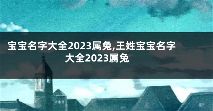 宝宝名字大全2023属兔,王姓宝宝名字大全2023属兔
