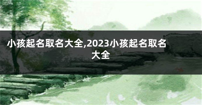 小孩起名取名大全,2023小孩起名取名大全