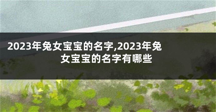 2023年兔女宝宝的名字,2023年兔女宝宝的名字有哪些