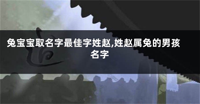 兔宝宝取名字最佳字姓赵,姓赵属兔的男孩名字