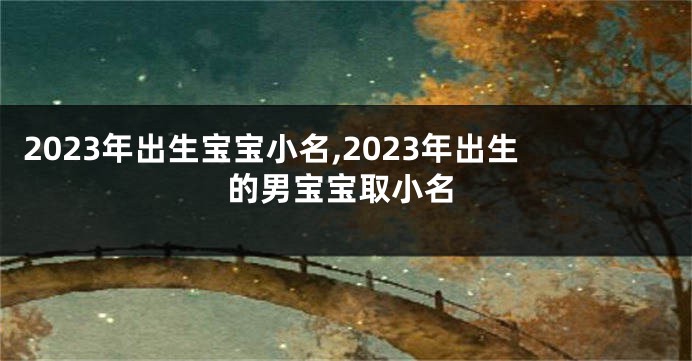 2023年出生宝宝小名,2023年出生的男宝宝取小名