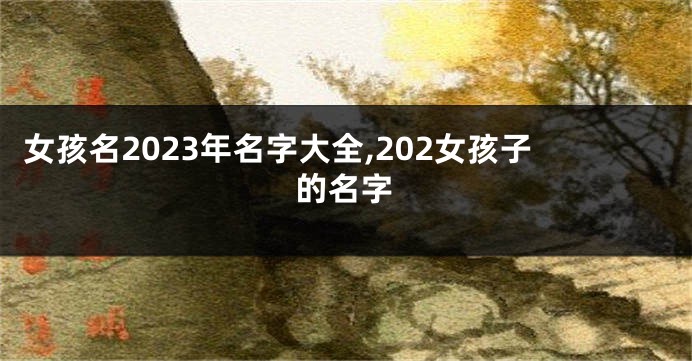 女孩名2023年名字大全,202女孩子的名字