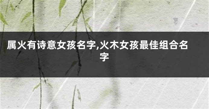 属火有诗意女孩名字,火木女孩最佳组合名字
