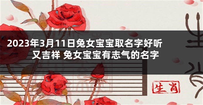 2023年3月11日兔女宝宝取名字好听又吉祥 兔女宝宝有志气的名字
