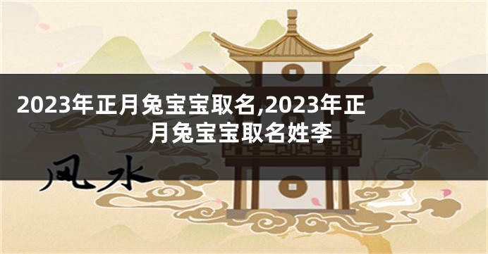 2023年正月兔宝宝取名,2023年正月兔宝宝取名姓李