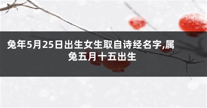 兔年5月25日出生女生取自诗经名字,属兔五月十五出生