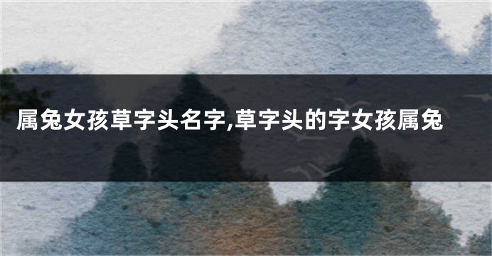 属兔女孩草字头名字,草字头的字女孩属兔