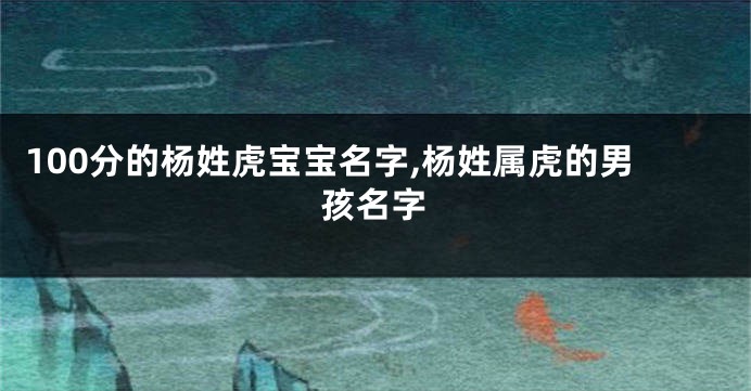 100分的杨姓虎宝宝名字,杨姓属虎的男孩名字