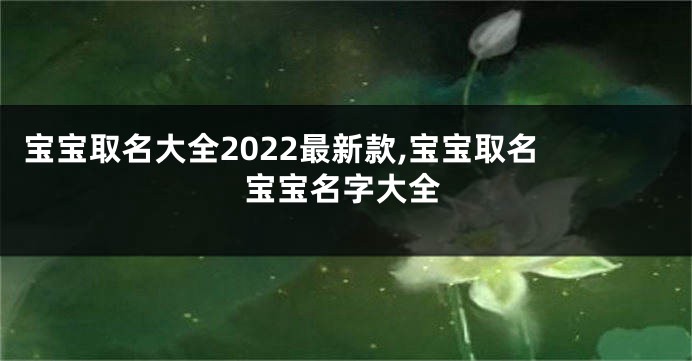 宝宝取名大全2022最新款,宝宝取名 宝宝名字大全