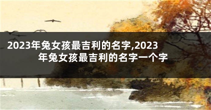 2023年兔女孩最吉利的名字,2023年兔女孩最吉利的名字一个字