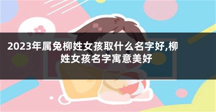 2023年属兔柳姓女孩取什么名字好,柳姓女孩名字寓意美好